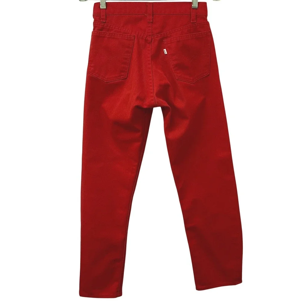 Vintage Levis Red Straight Leg High Rise Pants Made in USA White Tab W28 L32